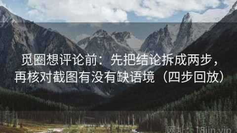 觅圈想评论前：先把结论拆成两步，再核对截图有没有缺语境（四步回放）