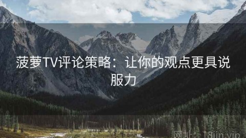 菠萝TV评论策略：让你的观点更具说服力