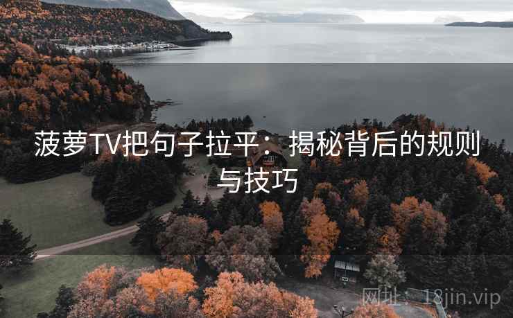 菠萝TV把句子拉平：揭秘背后的规则与技巧